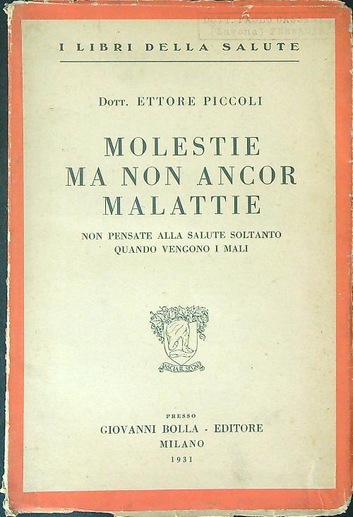 Molestie ma non ancora malattie - Ettore Piccoli - copertina