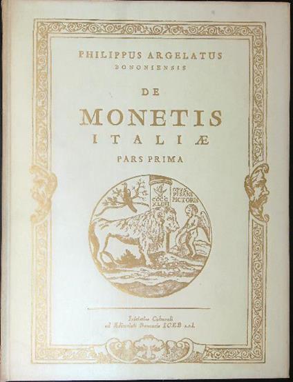 De monetis Italiae 3 vv - copertina