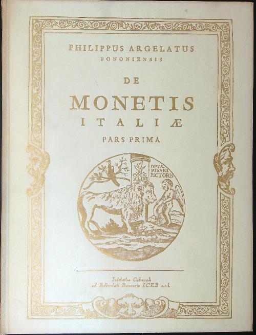 De monetis Italiae 3 vv - copertina