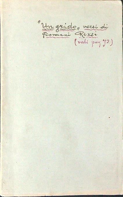 Un  grido - Giovanni Rizzi - copertina