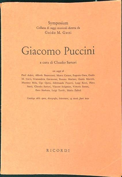 Giacomo Puccini - Claudio Sartori - copertina
