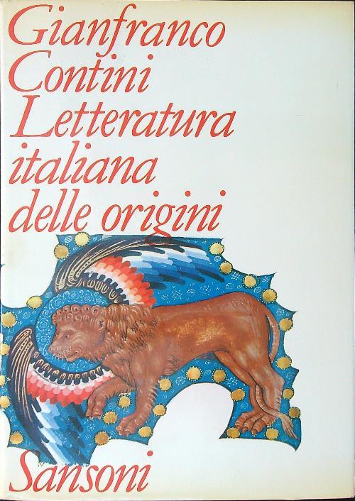 Letteratura Italiana delle origini - Gianfranco Contini - copertina