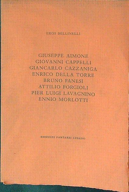 Monografia n 33 di Eros Bellinelli - Eros Bellinelli - copertina