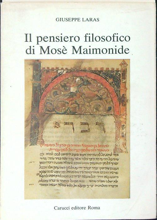 Il  pensiero filosofico di Mosè Maimonide - Giuseppe Laras - copertina