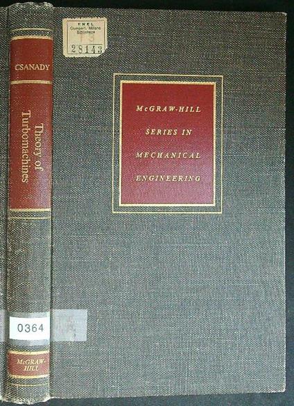 Theory of turbomachines - G. T. Csanady - copertina