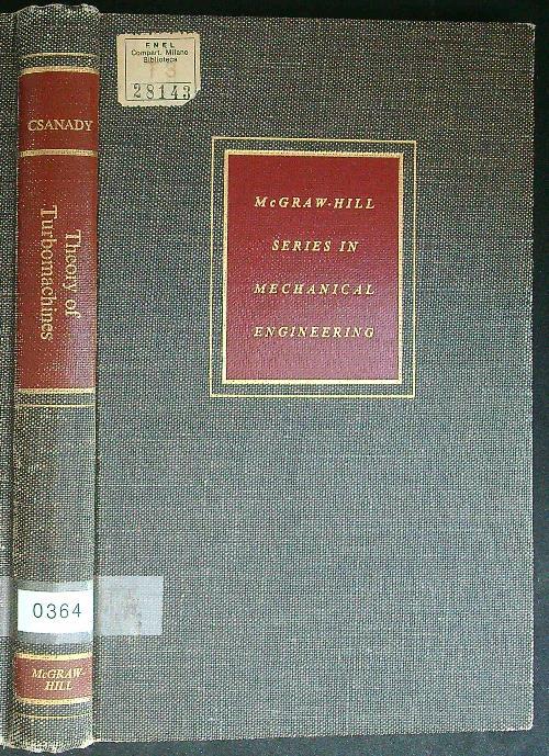 Theory of turbomachines - G. T. Csanady - copertina