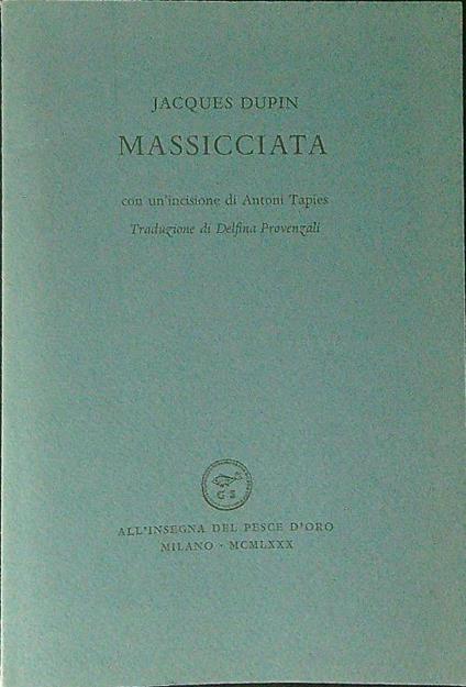Massicciata - Jacques Dupin - copertina