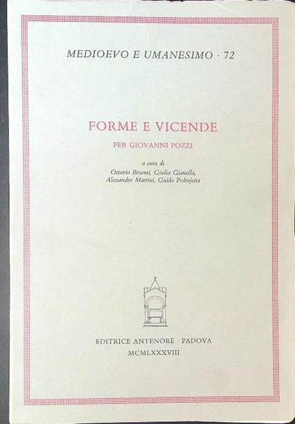 Forme e vicende per Giovanni Pozzi - copertina