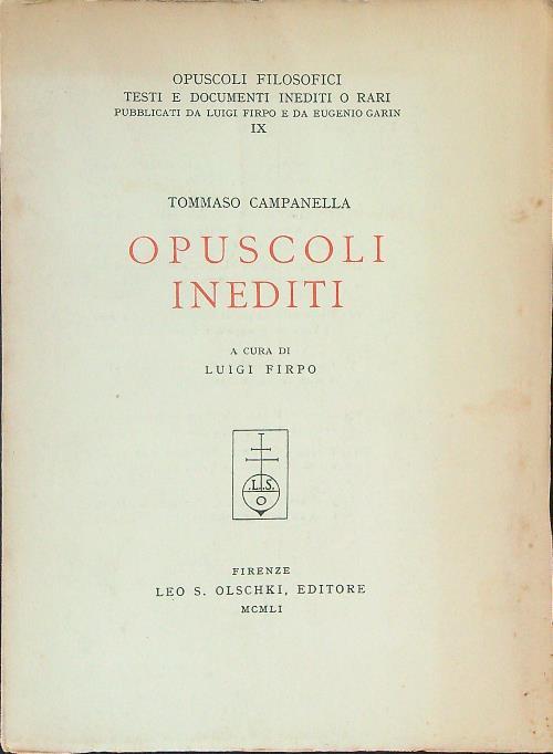 Opuscoli inediti - Tommaso Campanella - copertina