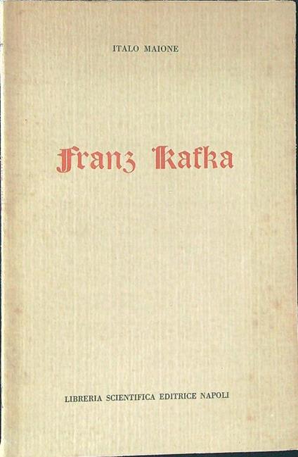 Franz Kafka - Italo Maione - copertina
