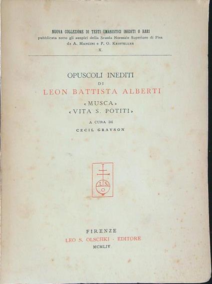 Opuscoli inediti di Leon Battista Alberti - copertina