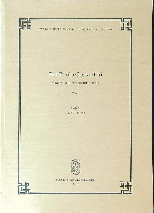 Pier Paolo Costantini Vol II - Tiziana Serena - copertina