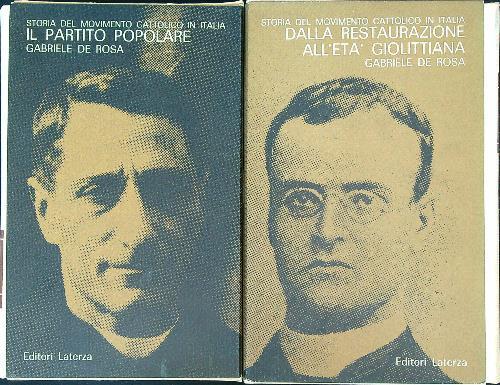 storia del movimento cattolico in Italia. 2vv - Gabriele De Rosa - copertina