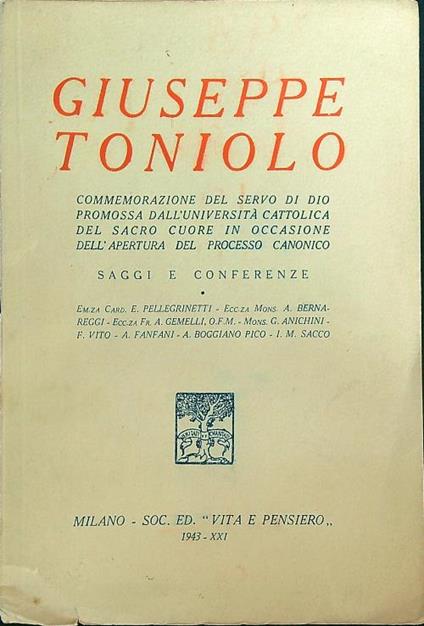 Giuseppe Toniolo  - copertina