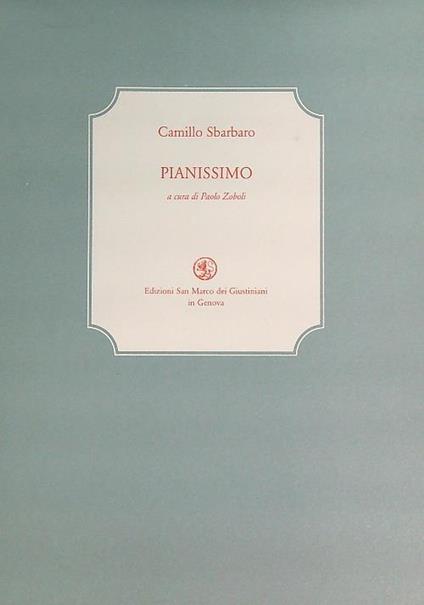 Pianissimo - Camillo Sbarbaro - copertina