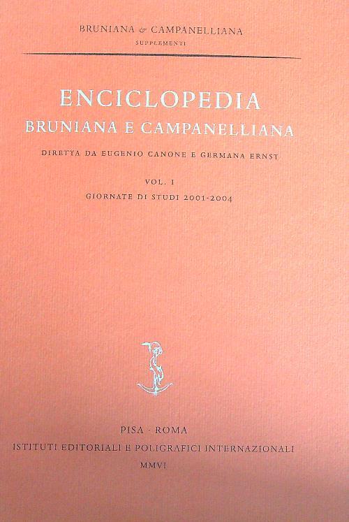 Enciclopedia bruniana e campanelliana. Vol 1 - Eugenio Canone - copertina