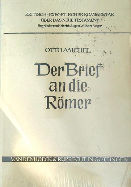 Der Brief an Die Romer  - Otto Michel - copertina