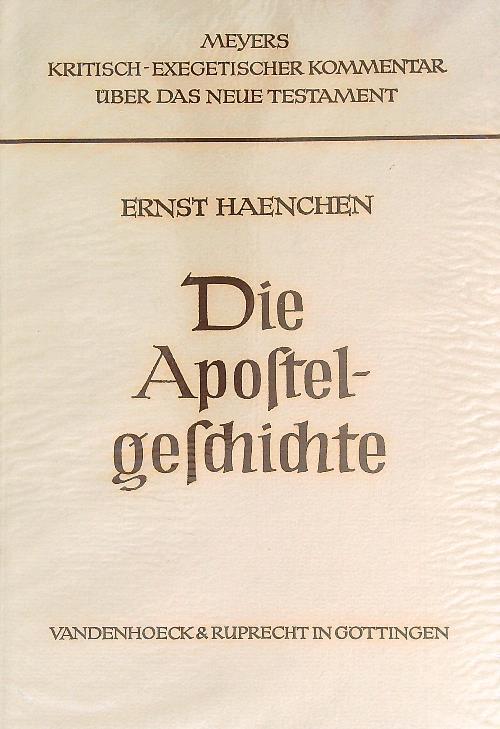 Die Apostelgeschichte  - Ernst Haenchen - copertina