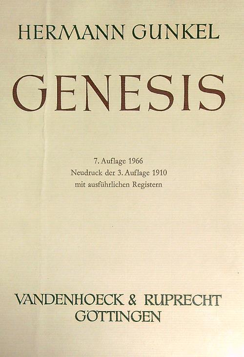 Genesis   - Hermann Gunkel - copertina