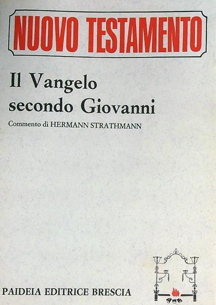 Il Vangelo secondo Giovanni - Hermann Strathmann - copertina