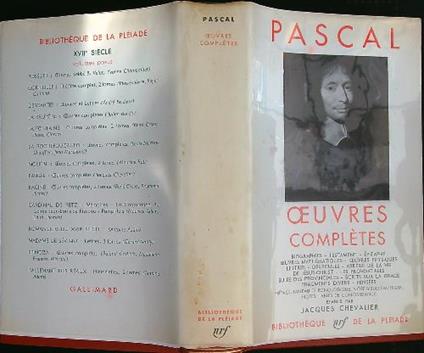Oeuvres completes   - Blaise Pascal - copertina
