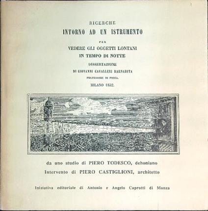 Ricerche intorno ad un istrumento - Piero Todesco - copertina