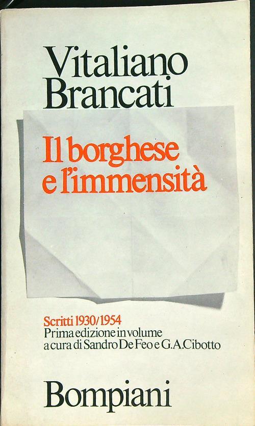 Il borghese e l'immensità - Vitaliano Brancati - copertina