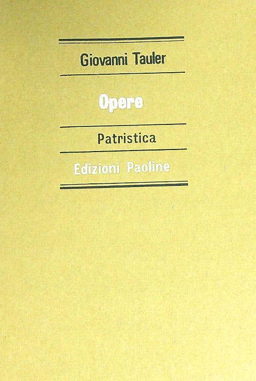 Opere - Giovanni Tauler - copertina