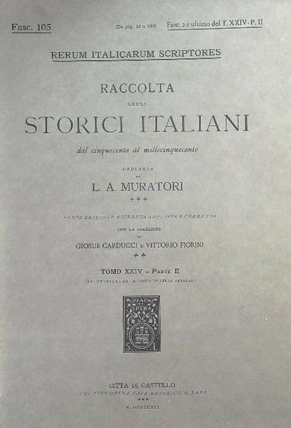 La mesticanza di Paolo di Lello Petrono Fasc 2 / Tomo XXIV - Parte II - L.A. Muratori - copertina