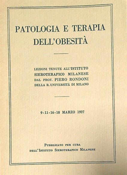 Patologia e terapia dell'obesità - copertina