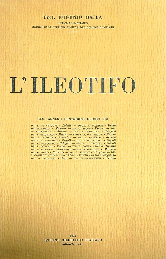 L' ileotifo - Eugenio Bajla - copertina