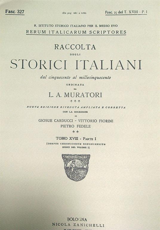 Raccolta degli storici italiani Fasc 327 - L.a. Muratori - copertina