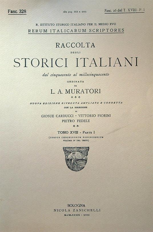 Raccolta degli storici italiani Fasc 328 - L.A. Muratori - copertina