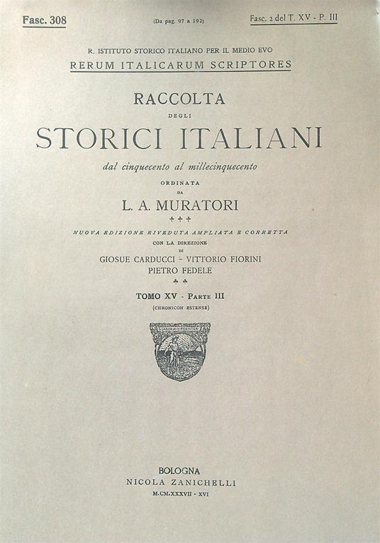 Chronicon Estense Fasc 308 - L.A. Muratori - copertina