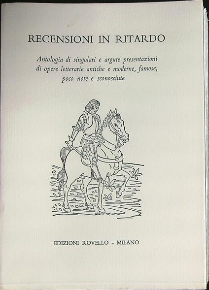 Recensioni in ritardo - copertina