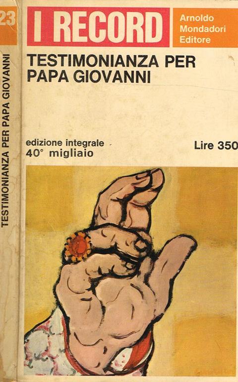 Testimonianza Per Papa Giovanni - copertina