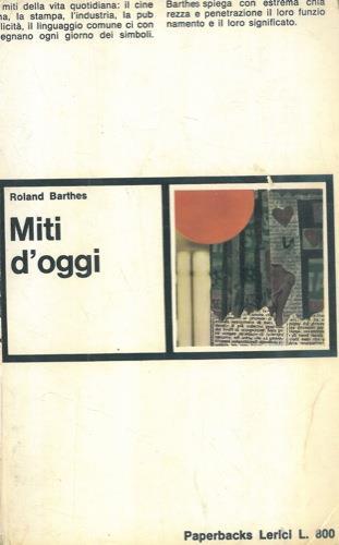 Miti d'oggi - Roland Barthes - copertina