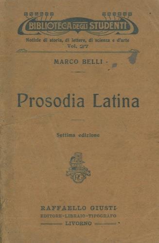 Prosodia latina - Marco Belli - copertina