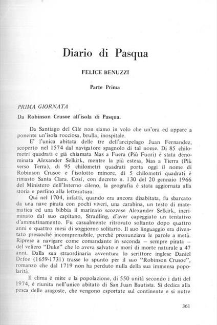 Diario di Pasqua - Felice Benuzzi - copertina