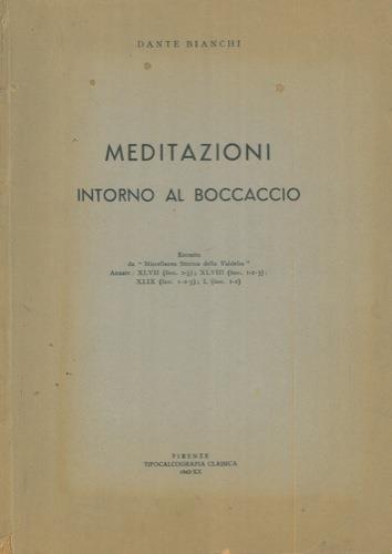 Meditazioni intorno al Boccaccio - Dante Bianchi - copertina