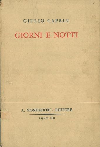 Giorni e notti. (Pagine di taccuino) - Giuseppe Caprin - copertina