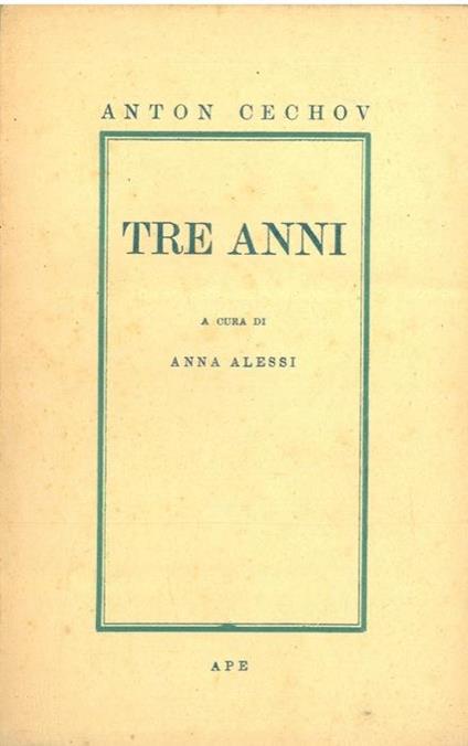 Tre anni - Anton Cechov - copertina