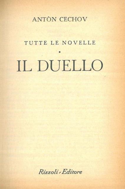 Tutte le novelle. Il duello - Anton Cechov - copertina
