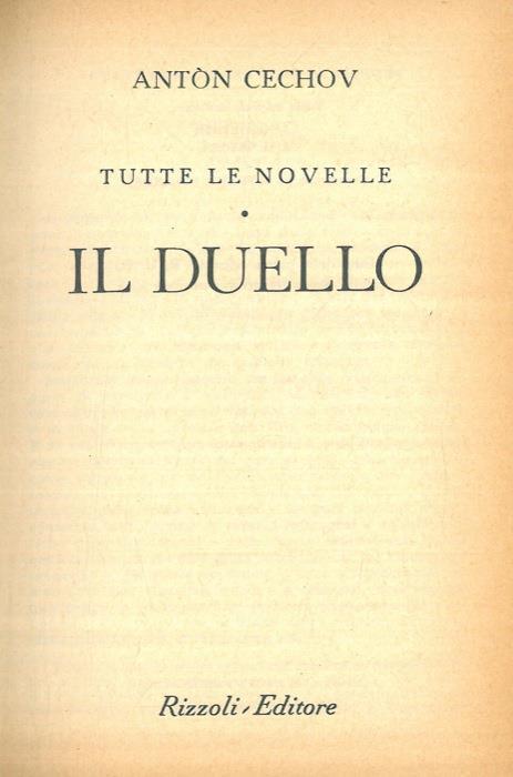Tutte le novelle. Il duello - Anton Cechov - copertina