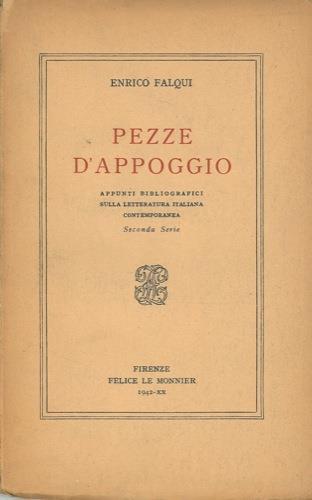 Pezze d'appoggio. Appunti bibliografici sulla letteratura italiana contemporanea - Enrico Falqui - copertina
