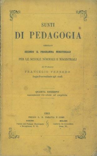 Sunti di pedagogia - Franco Ferrero - copertina