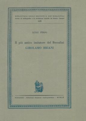 Il più antico imitatore del Boccalini. Girolamo Briani - Luigi Firpo - copertina