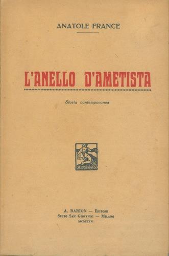 L' anello d'ametista - Anatole France - copertina