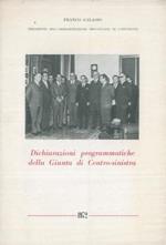 Dichiarazioni programmatiche della Giunta di Centro-sinistra