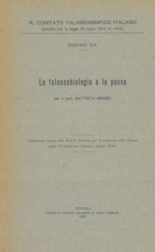 La talassobiologia e la pesca - Battista Grassi - copertina